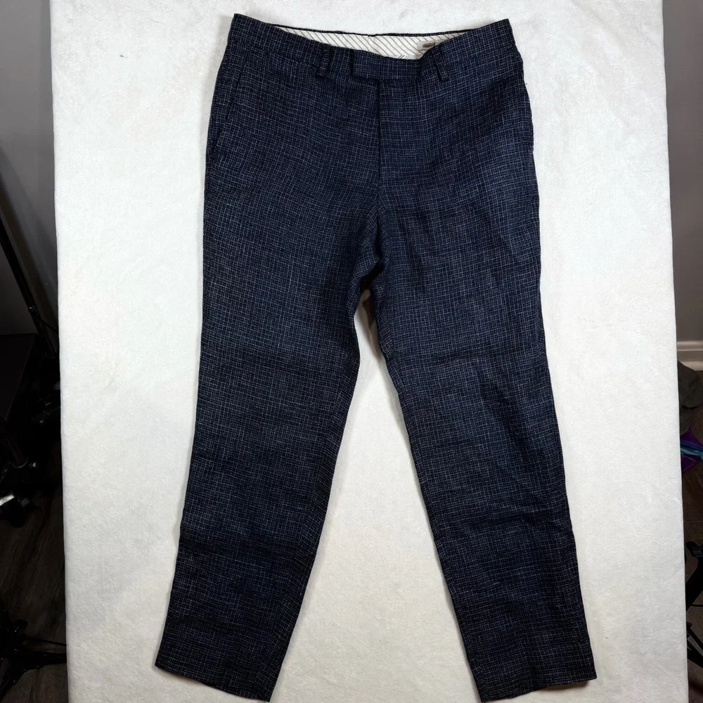 Banana Republic Heritage Collection 32W 27L 100% Linen Charcoal Dress Pants